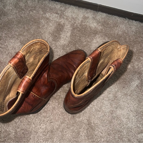 Justin Western Style Roper Boots Chestnut Brown Size 8.5B - Picture 4 of 15